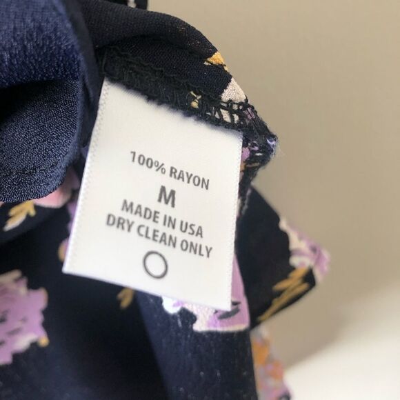 ROE + May Savona Navy Blue Floral Mini Wrap Dress - Picture 11 of 12